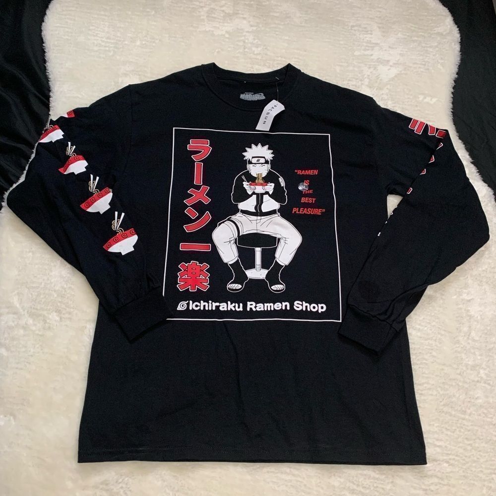 Ripple Junction Naruto Shippudem T Shirt Mens Black Long Sleeve‎ Medium NEW